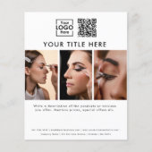 Business Logo Beauty Salon 3 foto's QR Code Flyer (Voorkant)