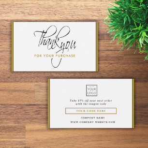 Business Logo Bedankt Promo Code Company Gold Kortingskaartje