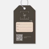 Business Logo bewerkbaar QR Code Bruin Prijs Label Cadeaulabel (Voorkant)