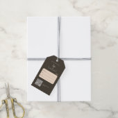 Business Logo bewerkbaar QR Code Bruin Prijs Label Cadeaulabel (Met Touw)