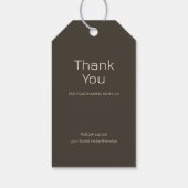 Business Logo bewerkbaar QR Code Bruin Prijs Label Cadeaulabel (Achterkant)