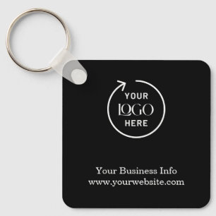 Business Logo Black Minimalistisch voor speciale Sleutelhanger