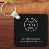 Business Logo Black | Minimalistisch voor speciale Sleutelhanger (Voorkant)