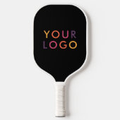 Business Logo Black Pickleball Paddle (Voorkant)