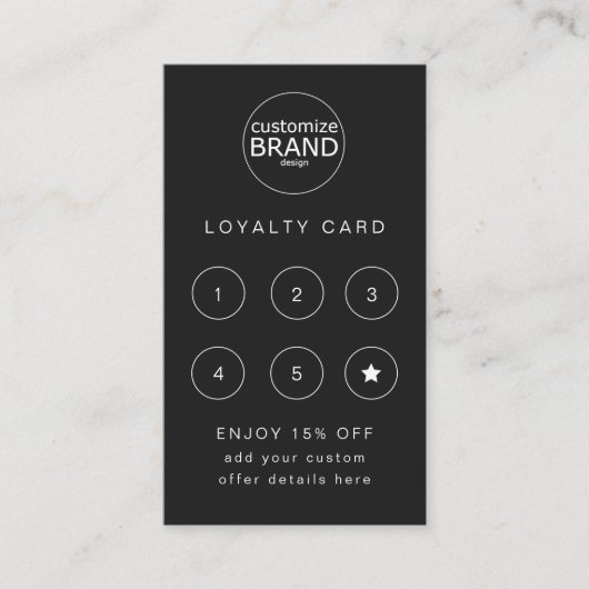 Business Logo Black Professional-logo Klantenkaartje (Voorkant)