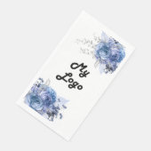 Business logo blauwe bloemen merk kleur servet (Hoek)