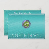 Business Logo Blauwgroen Cadeaubonnen (Voorkant / Achterkant)