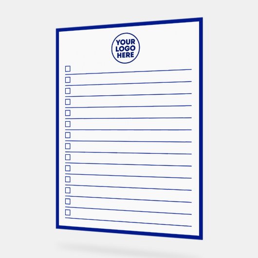 Business Logo Blue To Do List Dry Erase Board (Angle)
