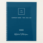 Business logo blue white elegant monogram 2023 planner (Voorkant)