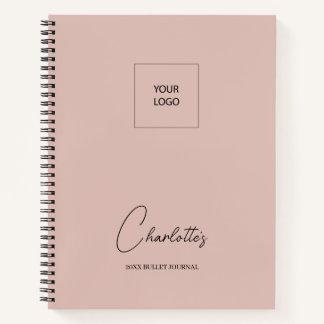 Business Logo Blush Pink Elegant Bullet Journal Notitieboek