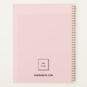 Business logo blush roze elegante monogram 2026 planner (Achterkant)