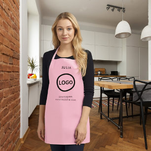 Business Logo Blush Roze Medewerker Naam Apr Schort