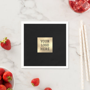 Business Logo Branded Bedrijf Promotie Zwart Servet