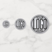 Business Logo Brushed Grey Bedrijfsfeest Tafel Confetti (Achterkanten)