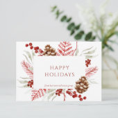 Business Logo Christmas Greenery Vakantie Kaart (Staand voorkant)