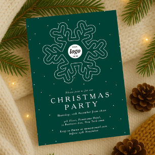 Business Logo Christmas Party Green Corporate Kaart