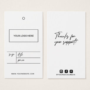 Business Logo Clothing Label Price Hang Label Visitekaartje
