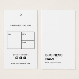 Business Logo Clothing Label Price Hang Label Visitekaartje