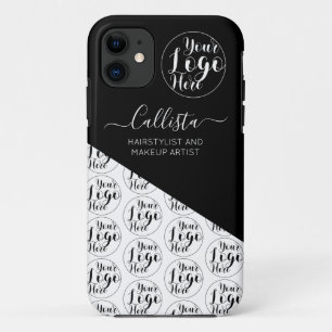 Business Logo Color Block Pattern Name Title Hoesj iPhone 11 Hoesje