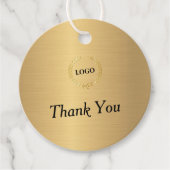Business Logo Company Circle Gold Hang Labels (Voorkant)
