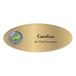 Business Logo Company Magnetic Oval Gold Naambadge