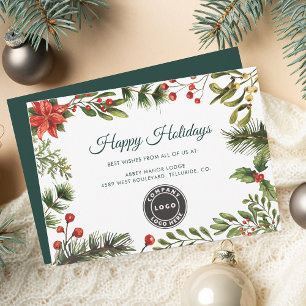 Business Logo Company Medewerkers Kerst Feestdagenkaart