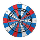 Business Logo Company Rood Wit en Blauw Dartbord (Voorkant)