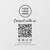 Business Logo Connect With Us Create Your QR Code Raamsticker (Vel)