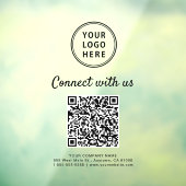 Business Logo Connect With Us Create Your QR Code  Raamsticker (Vel 3)