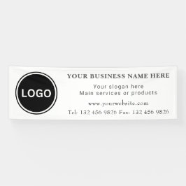 Business Logo Contactgegevens Eenvoudig bewerkbaar Spandoek