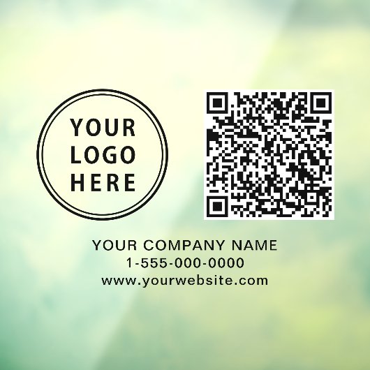 Business Logo Create Your QR Code Horizontal Raamsticker (Vel 3)
