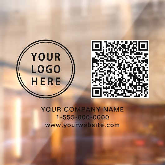 Business Logo Create Your QR Code Horizontal Raamsticker (Vel 2)