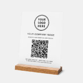 Business Logo Create Your QR Code White Acryl Bord (Hoek)