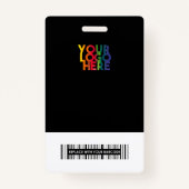 Business Logo Custom Employee Photo Barcode Name Badge (Achterkant)