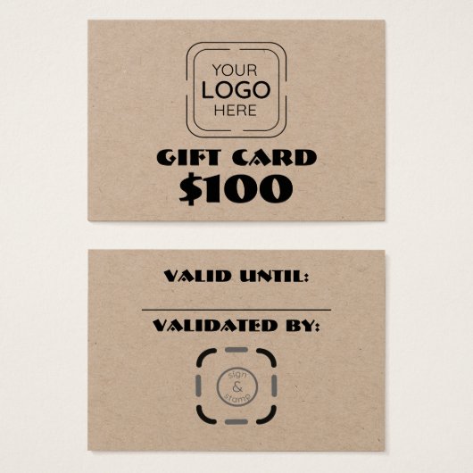 Business Logo Custom Gift Kaart (Voorkant /achterkant)