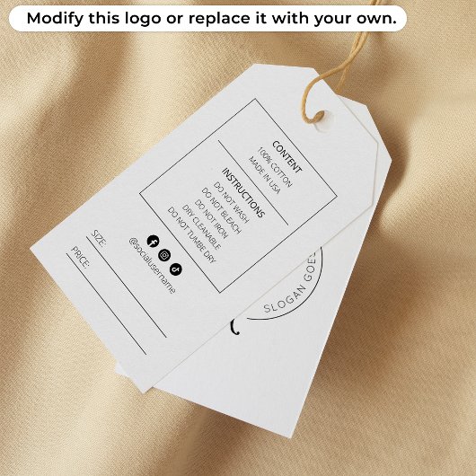Business Logo Custom Monogram Kleding Hang Label Cadeaulabel