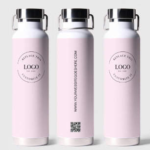 Business logo Custom QR code website Roze Waterfles