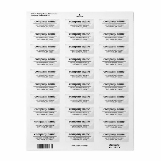 Business Logo Custom Return Address Label (Full Sheet)