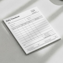 Business Logo Dagelijkse Timesheet Professioneel B Notitieblok