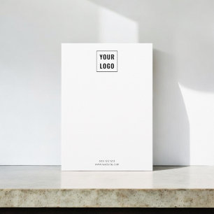 Business Logo Elegant minimalistisch wit Notitiekaartje
