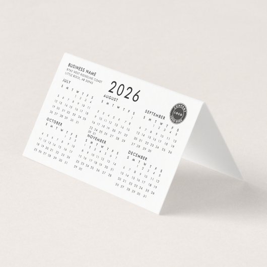 Business Logo Entreprise Employés 2026 Calendrier (Back)