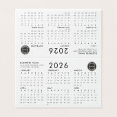 Business Logo Entreprise Employés 2026 Calendrier (Outside Unfolded)
