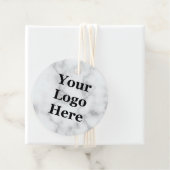 Business Logo Faux Wit Marmer 2-zijdig Prijs Label (In situ)