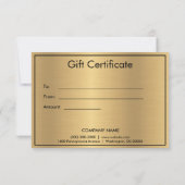 Business Logo Gold Cadeaubonnen (Achterkant)