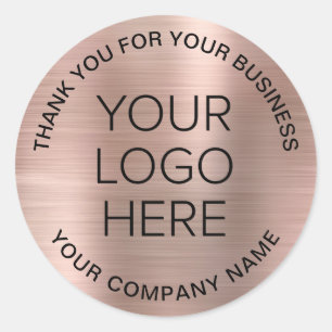 Business Logo Gold Hartelijk dank Ronde Sticker