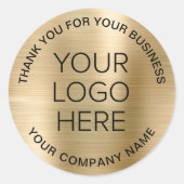 Business Logo Gold Hartelijk dank Ronde Sticker (Voorkant)