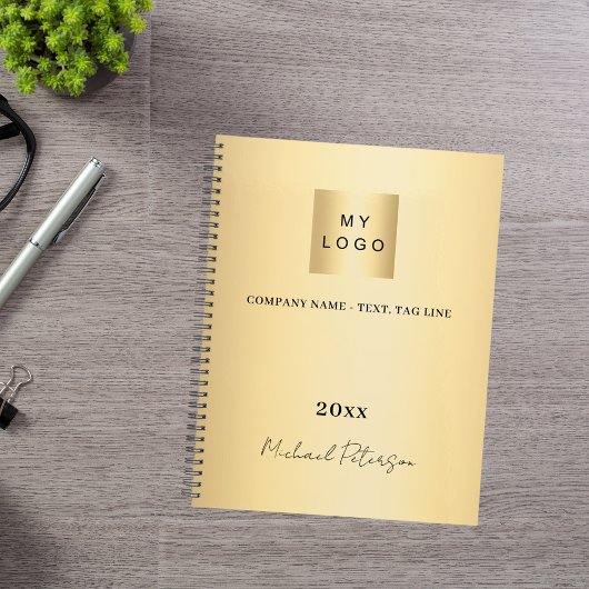 Business logo goud elegante naam script 2026 planner