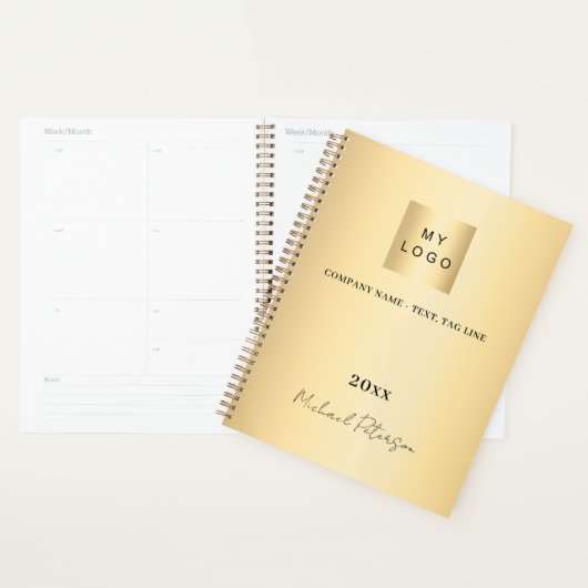 Business logo goud elegante naam script 2026 planner (Display)