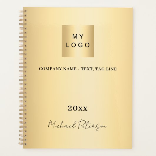 Business logo goud elegante naam script 2026 planner (Voorkant)