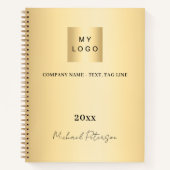 Business logo goud elegante naam script notitieboek (Voorkant)